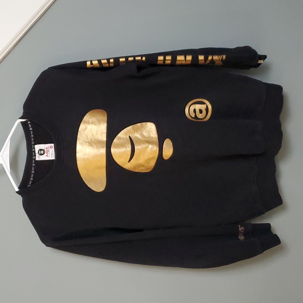 Bape Black and Gold Women's Sweater